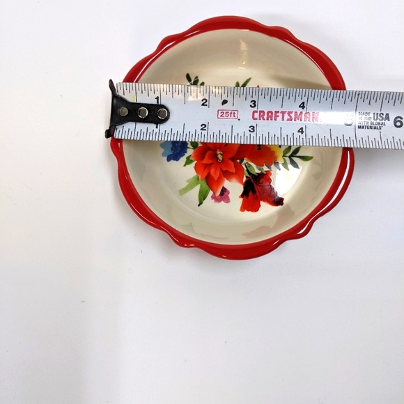 Pioneer Woman Tart/Mini Pie/Trinket Dish Bright Florals, Scallop Edge Ex… - Picture 5 of 6
